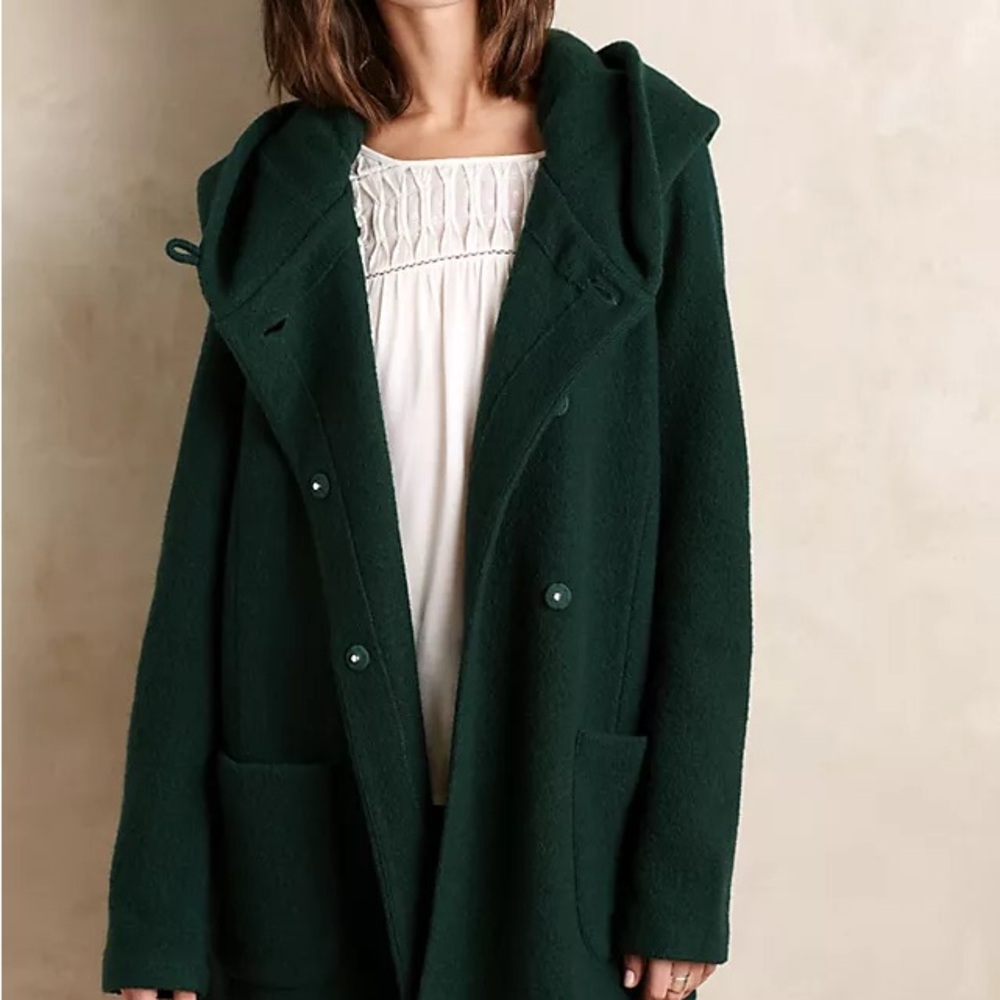 Anthropologie Moth Boiled Wool Sweater Jacket